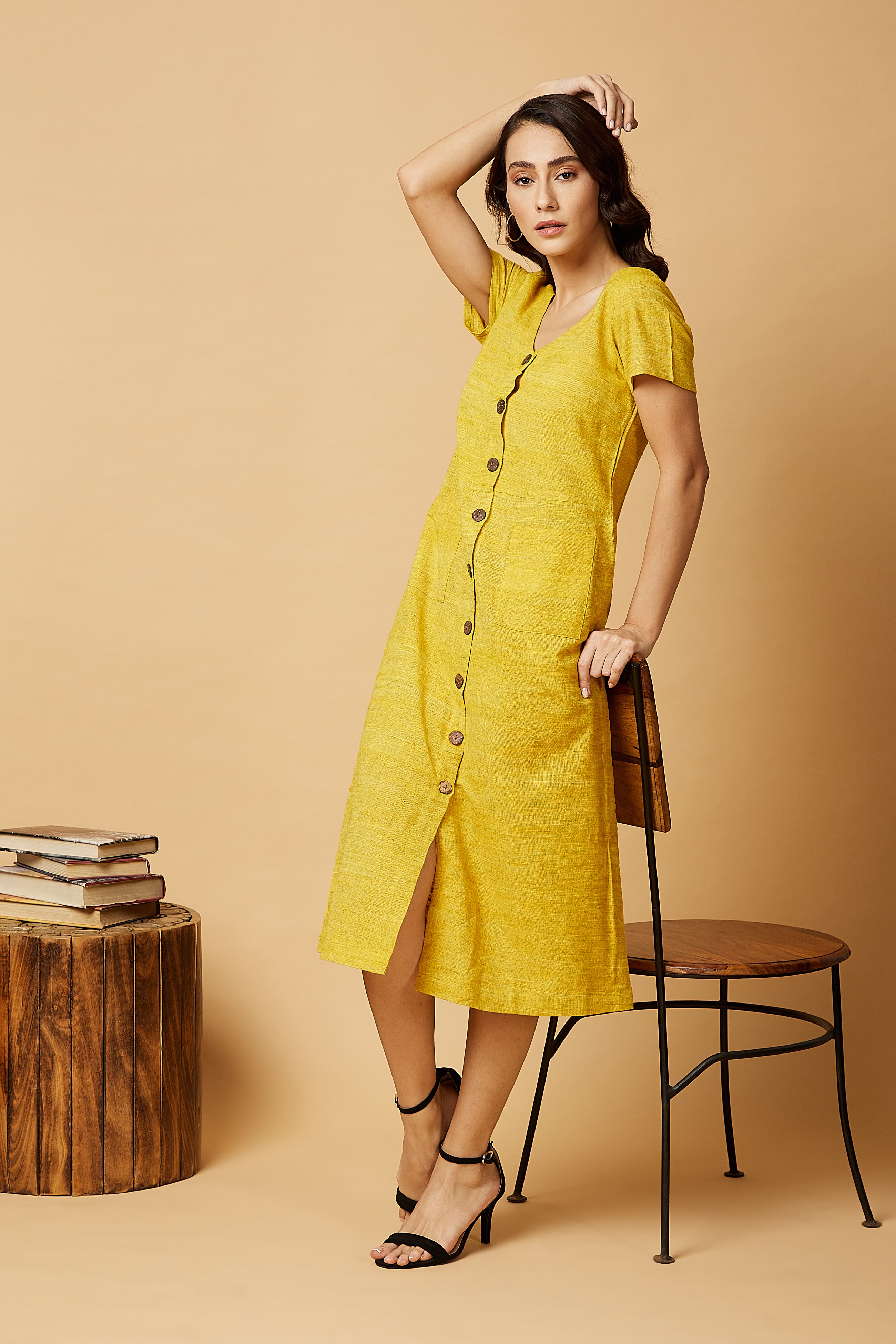 Yellow Midi Dress