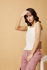 White Panelled Top