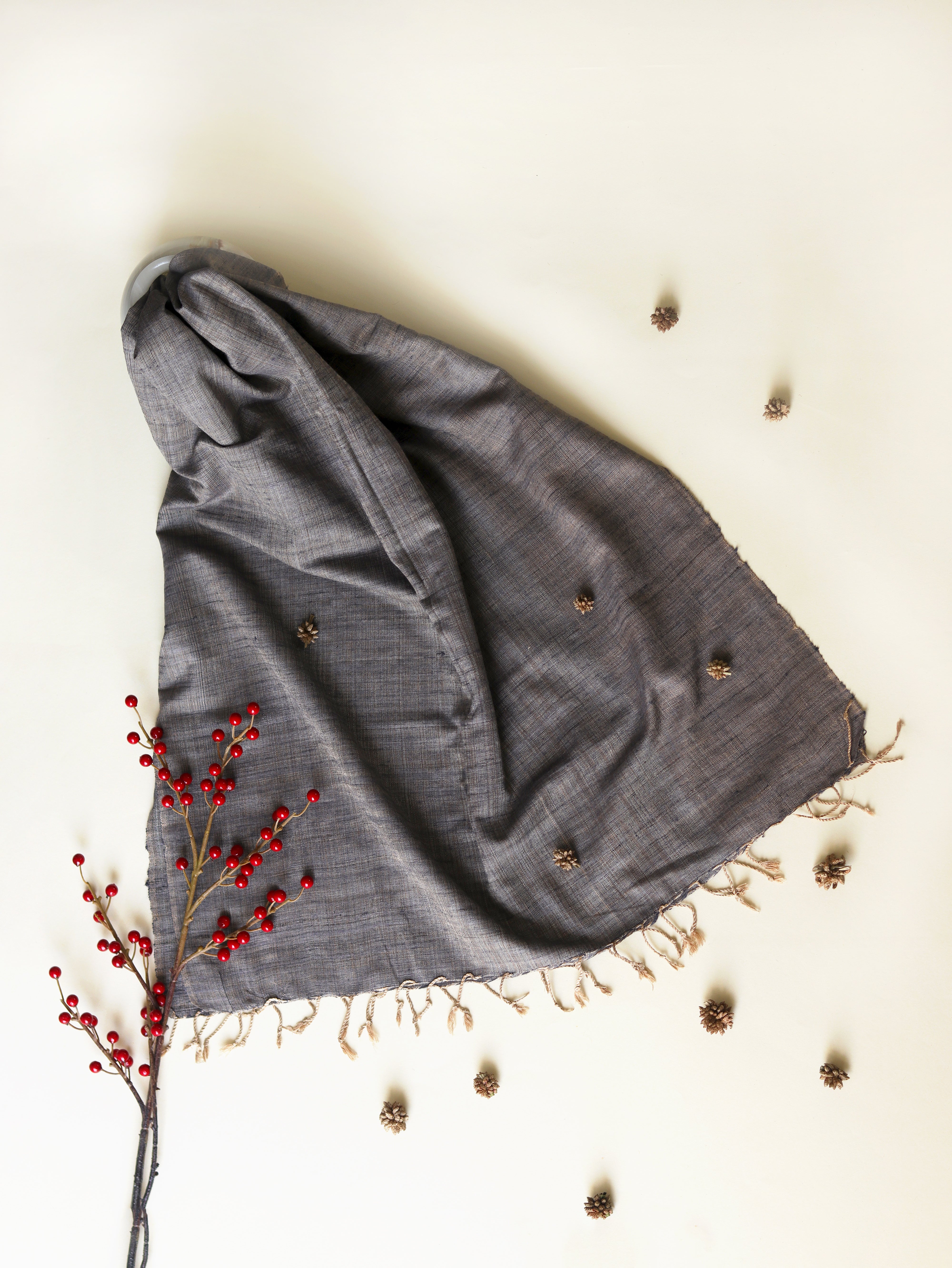 Silk Scarf in brown and grey