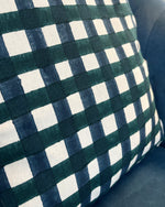 Blue checks cushion cover