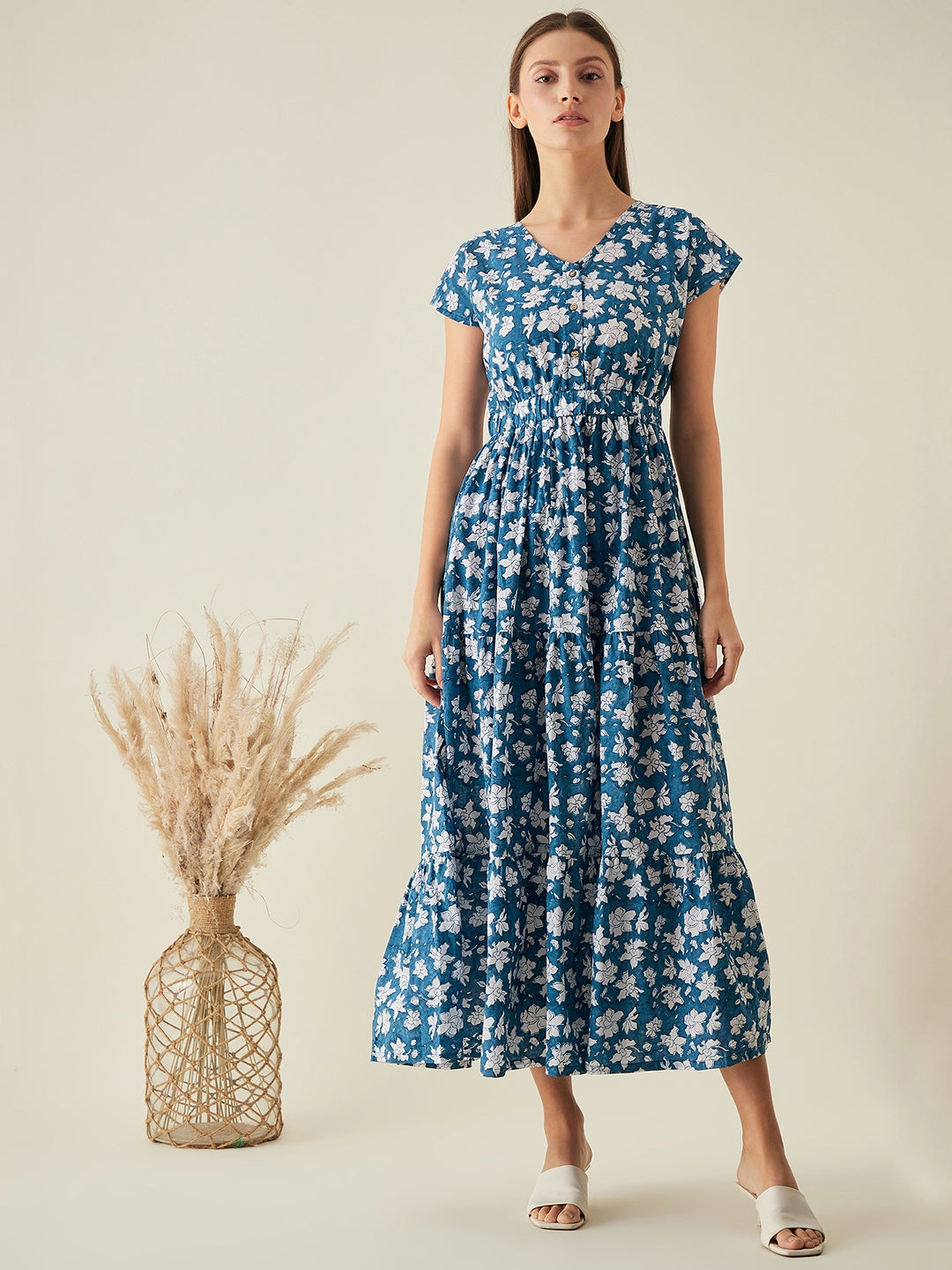 Long Tiered Dress - Blue