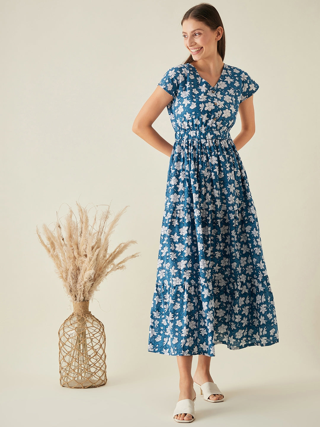 Long Tiered Dress - Blue