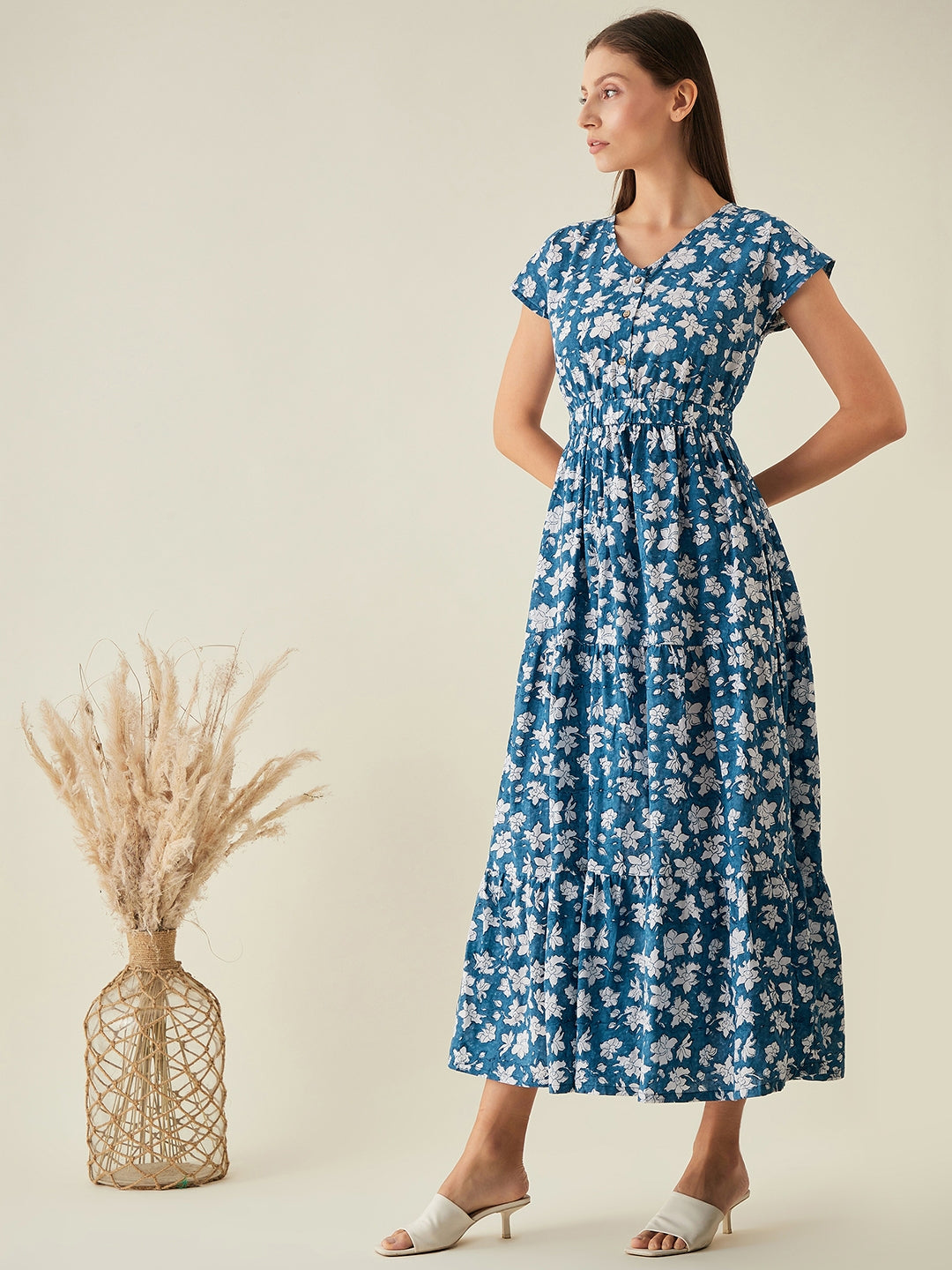 Long Tiered Dress - Blue