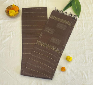 Cocoa Delight Tasar Silk Saree