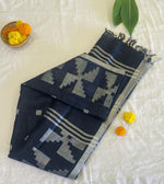 Royal Sapphire Handloom Linen Saree