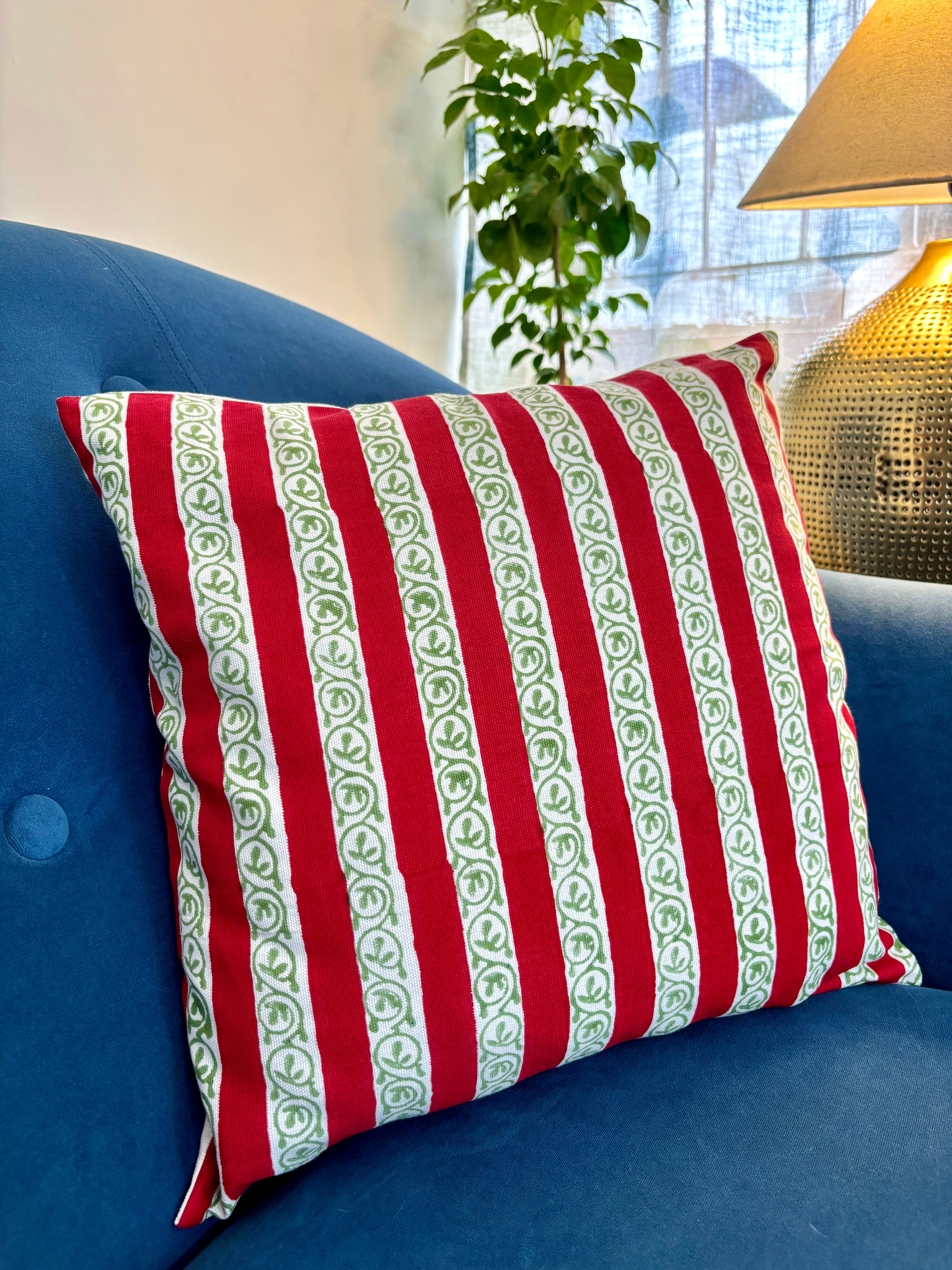 Red & green cushion cover