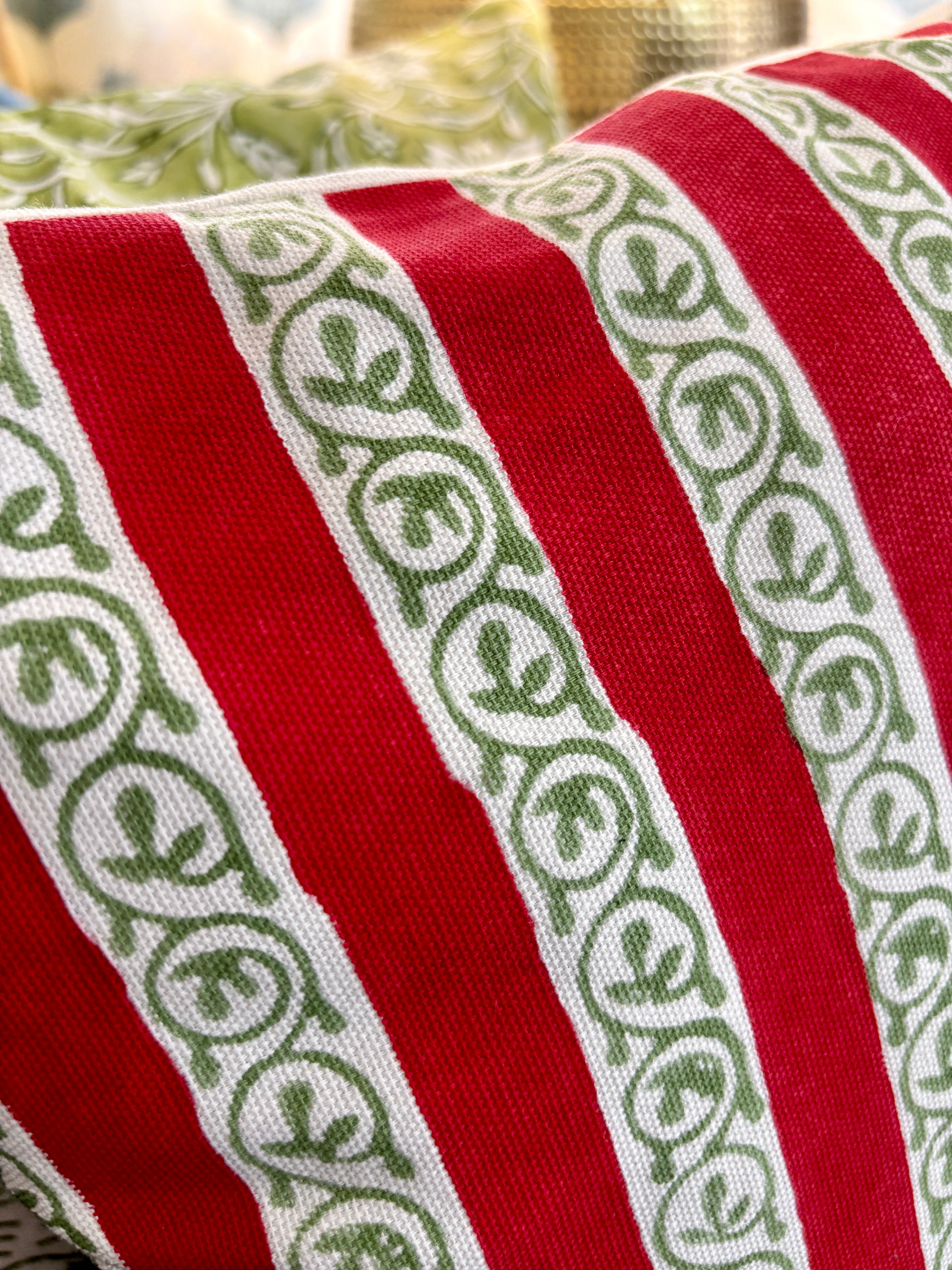 Red & green cushion cover