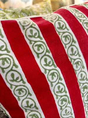 Red & green cushion cover