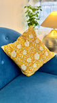 Mustard floral cushion cover