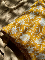 Mustard floral cushion cover