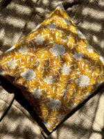 Mustard floral cushion cover