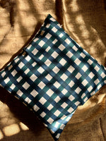 Blue checks cushion cover