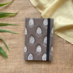 Block printed Handmade diary A6 with elastic band