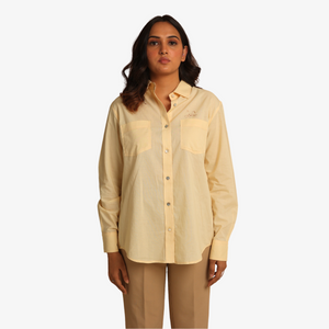 MALLIKA Cotton buttercup collared full-sleeve shirt