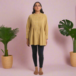 SONIA Myrobalan pleated full sleeved shirt