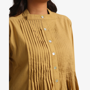 SONIA Myrobalan pleated full sleeved shirt