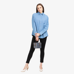 SREEJA Cotton indigo full sleeve boyfriend shirt