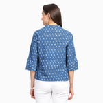 SUSHMA Indigo block printed casual shirt