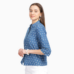 SUSHMA Indigo block printed casual shirt