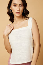 White Panelled Top