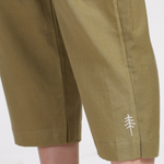 TANISHA Olive green ankle-length trouser