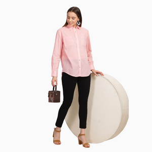 VARSHA Ash pink collared full sleeve shirt